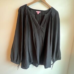 Lily Pulitzer black silk blouse size XL